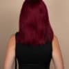 long bob with fringe human wig - 14" cherry red.