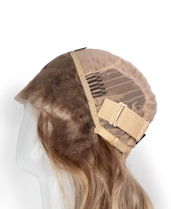 DSC03543-a front lace human wig - 20" ash blonde highlights.
