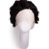 t-part curly human wig - 6" natural black.