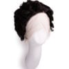 t-part curly human wig - 6" natural black.