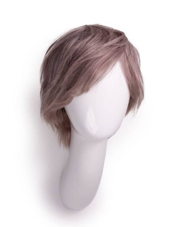 DSC03575-a wedge cut human wig - 8" silver.