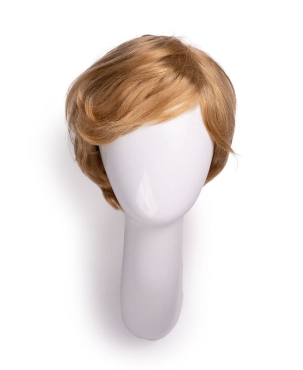 DSC03593-a wedge cut human wig - 8" honey blonde.