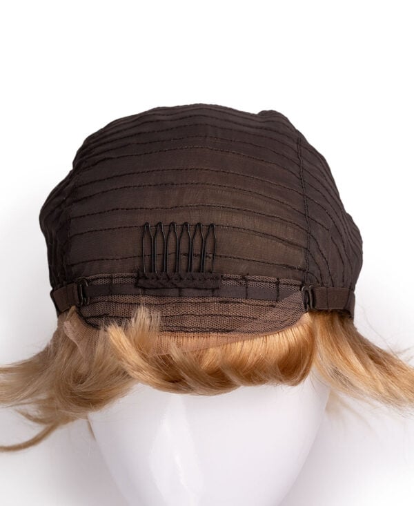 DSC03595-a wedge cut human wig - 8" honey blonde.