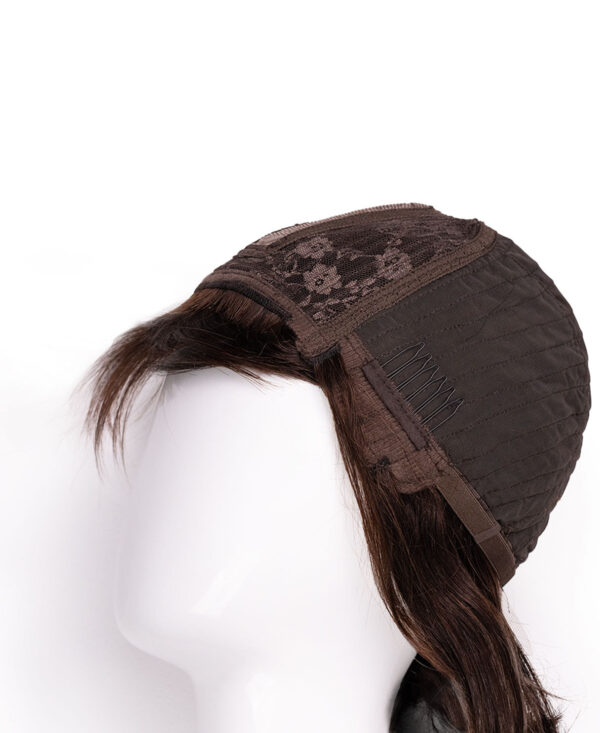 3x1 front lace bob with side bangs - 10" brown highlights.