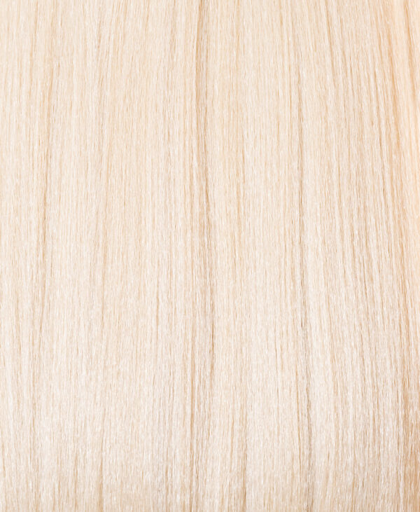 DSC04033-a vegan fiber long straight ponytail - platinum blonde 26".