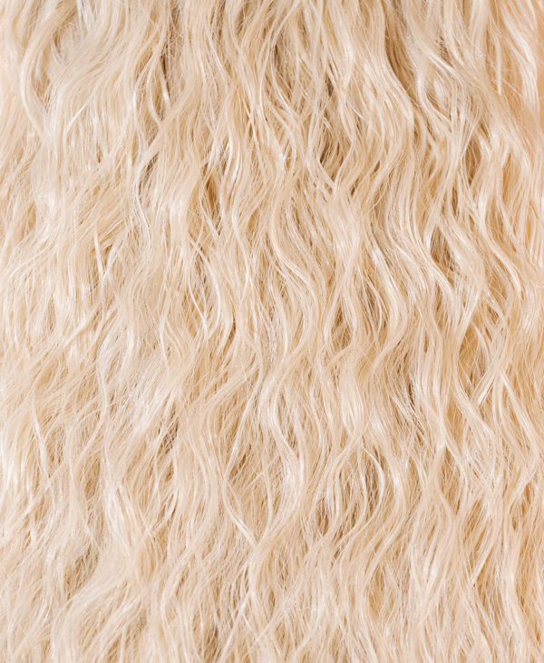 DSC04040-b vegan fiber long wavy ponytail - platinum blonde 26".