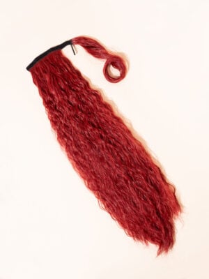 vegan fiber long wavy ponytail - ruby 26".