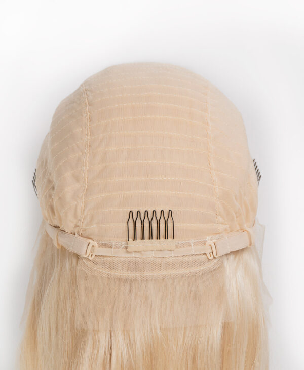 front lace human wig - 26" platinum blonde.