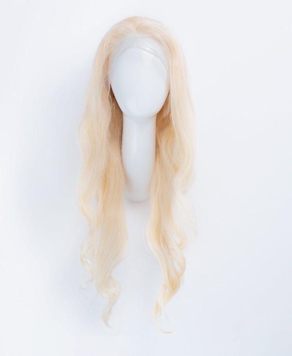 front lace human wig - 26" platinum blonde.