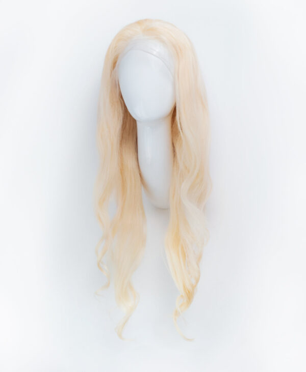 front lace human wig - 26" platinum blonde.