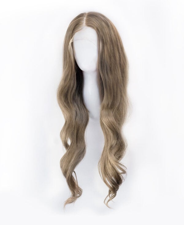front lace human wig - 26" ash blonde.