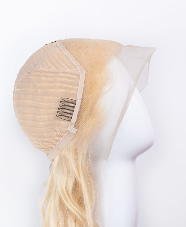 front lace human wig - 26" platinum blonde.