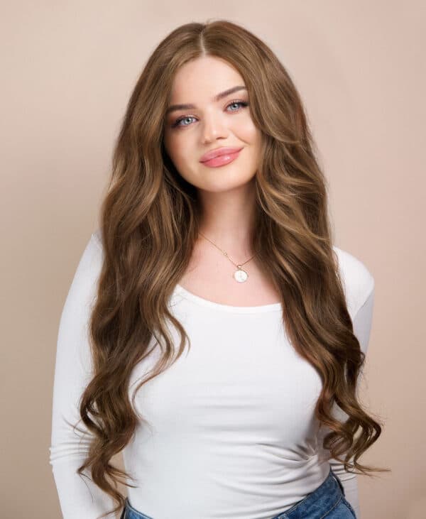front lace human wig - 24" light brown.