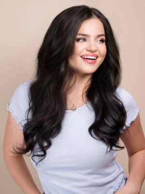 front lace human wig - 20" natural black.