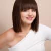 bob wig with fringe - 10" chocolate brown.