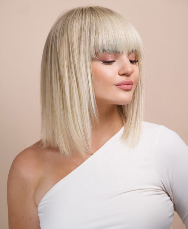 DSC07172-a bob wig with fringe - 10" rooted platinum blonde.