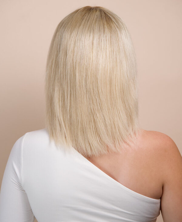 DSC07184-a bob wig with fringe - 10" rooted platinum blonde.