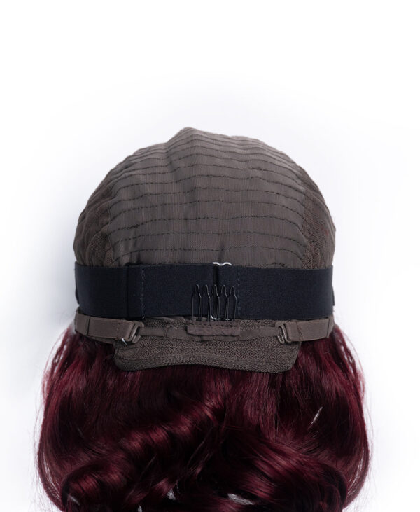 DSC07592-a curly human wig - 12" dark red.