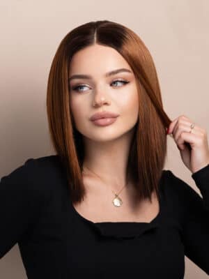 DSC07701-a long bob human wig - 12" brown melt.
