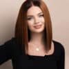 long bob human wig - 12" brown melt.