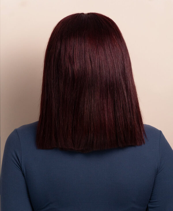 DSC07966-a long bob human wig - 10" red money piece highlights.