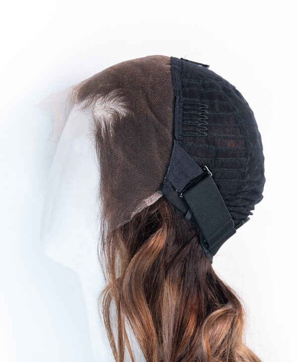 front lace human wig - 20" brown balayage.