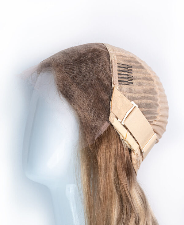 front lace human wig - 20" light blonde balayage.