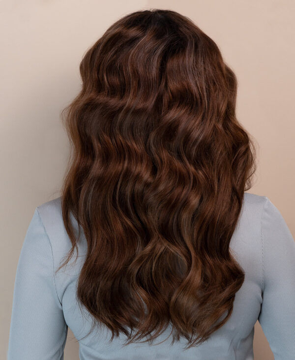 front lace human wig - 20" brown balayage.