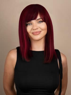IMG_0167-a long bob with fringe human wig - 14" cherry red.
