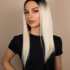 IMG_0575-a front lace human wig - 16" rooted platinum blonde.
