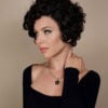 t-part curly human wig - 6" natural black.