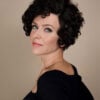 t-part curly human wig - 6" natural black.