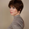 pixie cut human wig - 6" medium brown.