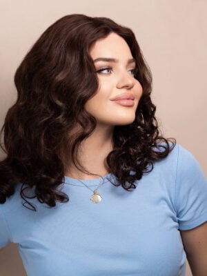 IMG_3073-a bouncy curls human wig - 16" medium brown.