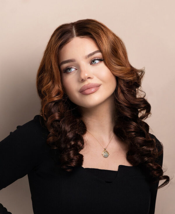 IMG_3096-a bouncy curls human wig - 18" brown ombre.
