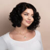 curly bob human wig - 12" natural black.