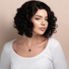 curly bob human wig - 12" natural black.