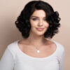 curly bob human wig - 12" natural black.
