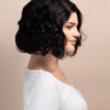 curly bob human wig - 12" natural black.