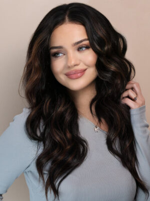 IMG_4353-b front lace human wig - 20" mocha brown balayage.