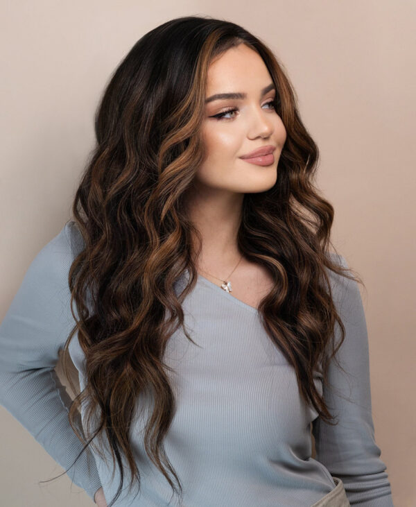 IMG_4356-a front lace human wig - 20" caramel balayage.