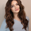 front lace human wig - 20" brown balayage.