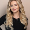 front lace human wig - 20" light blonde balayage.