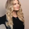 front lace human wig - 20" light blonde balayage.