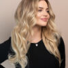 front lace human wig - 20" light blonde balayage.