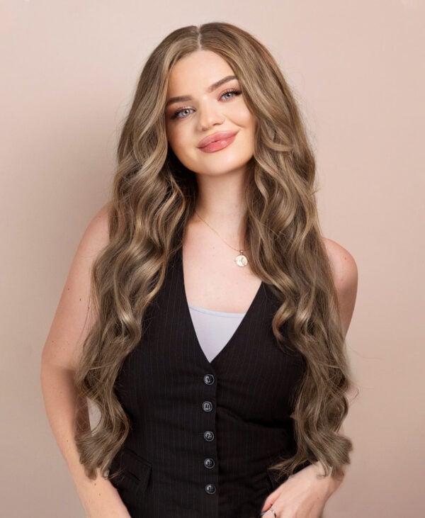 front lace human wig - 26" ash blonde.