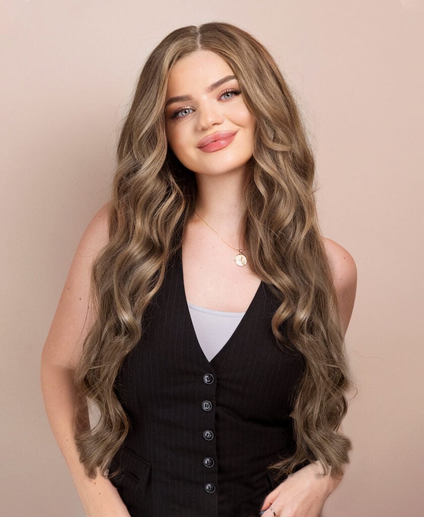front lace human wig - 26" ash blonde.