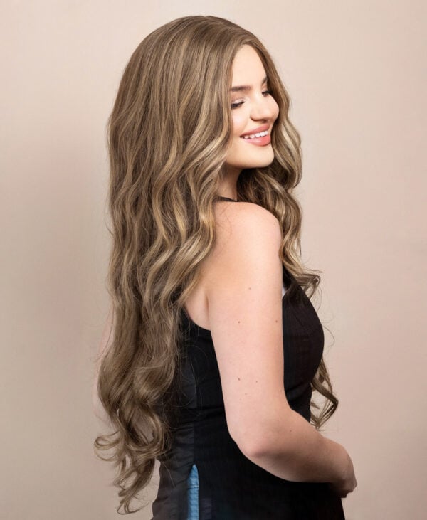 front lace human wig - 26" ash blonde.