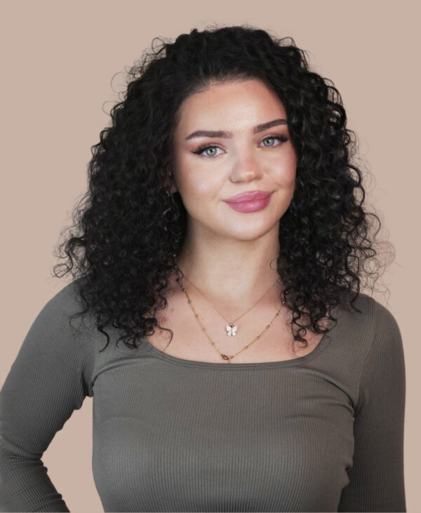 IMG_5107-a front lace human wig - 14" 3A curly natural black.