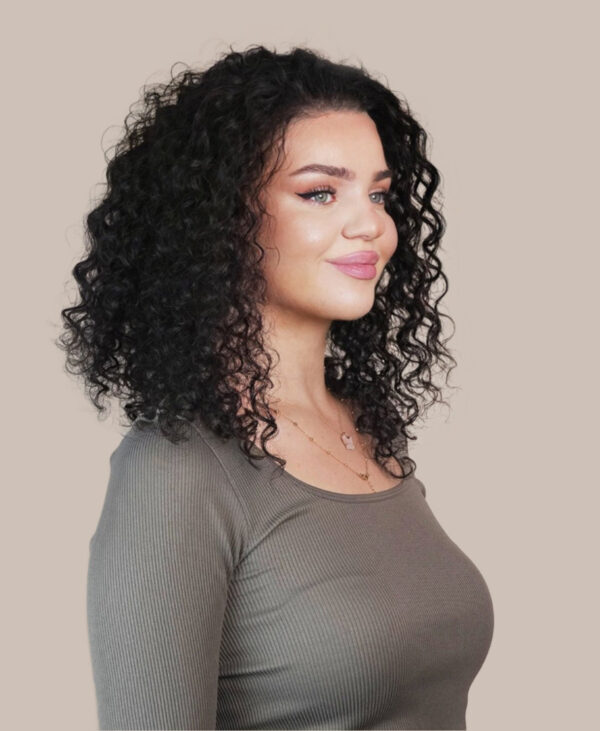 IMG_5110-a front lace human wig - 14" 3A curly natural black.